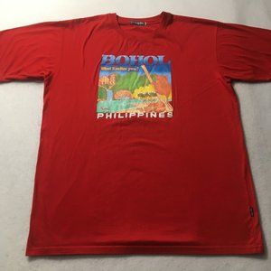 bohol VISIT PHILIPPINES red TEE SHIRT size 4xl island tours excites waterfall